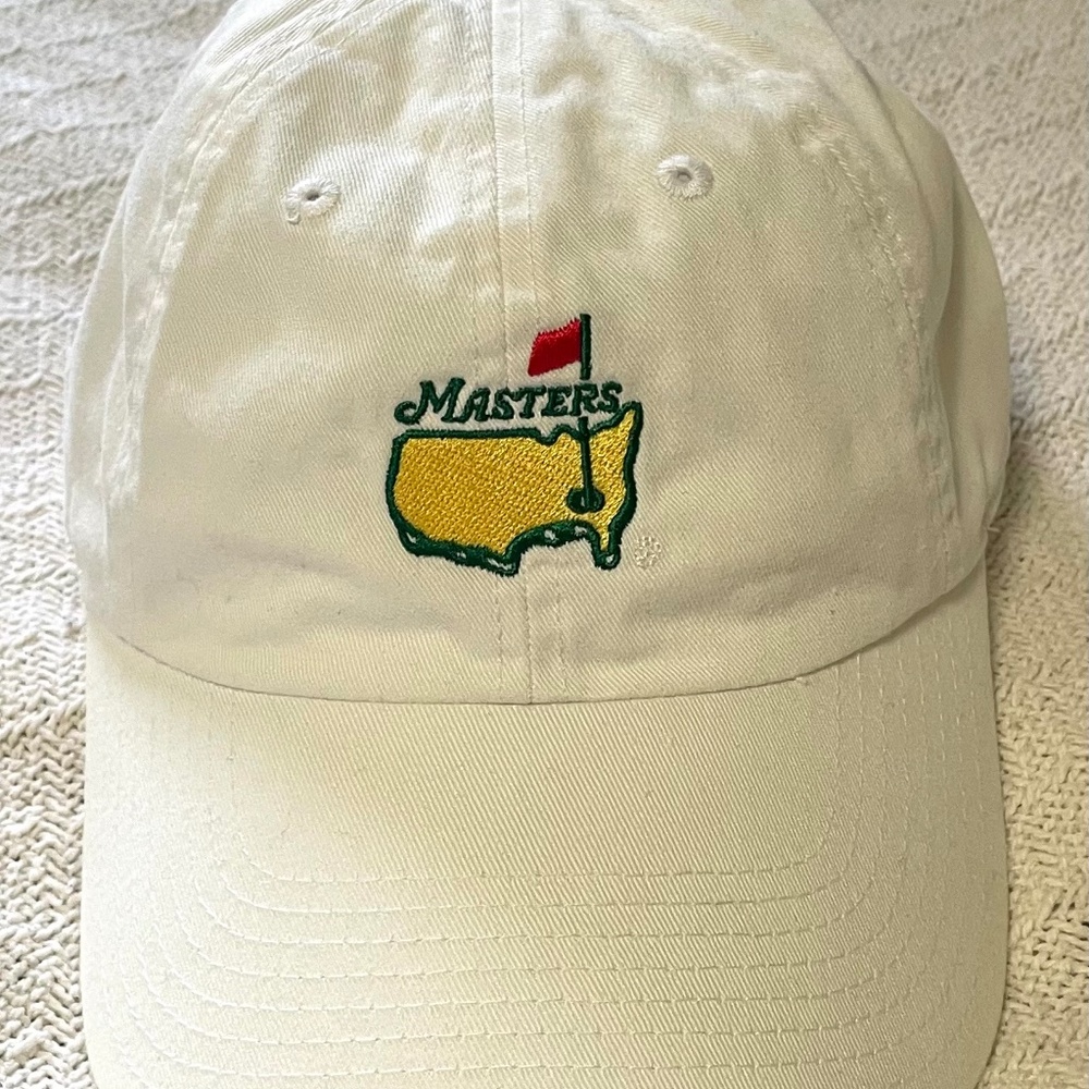 The Masters golf tournament licensed hat. Made by American Needle. White.